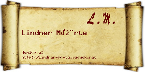 Lindner Márta névjegykártya